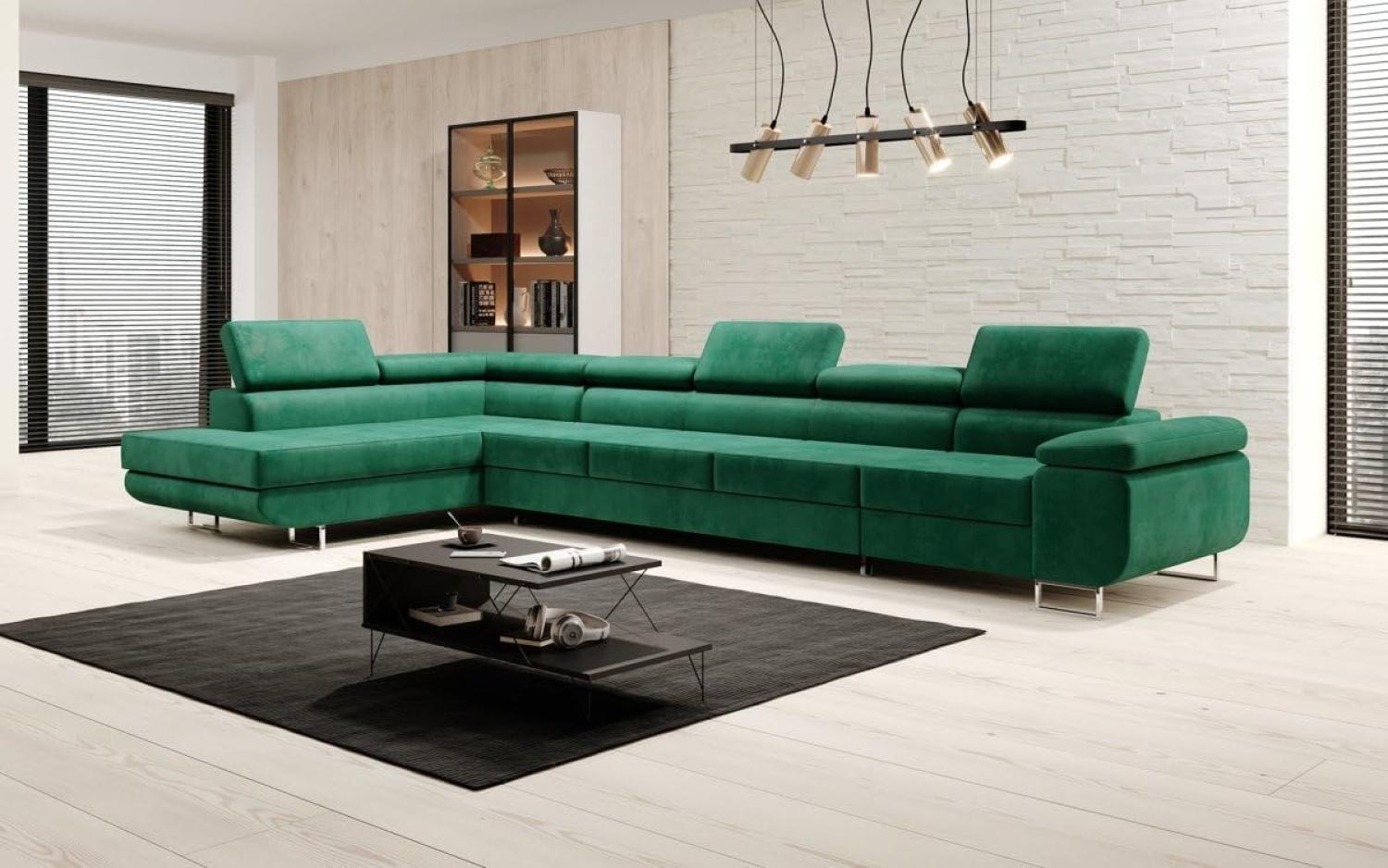 Designer Sofa Maxi mit Schlaf und Klappfunktion Grün Links Bild 1