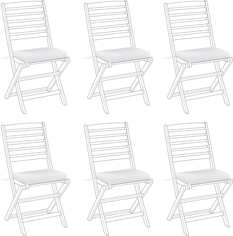 Sitzkissen für Stuhl TOLVE 6er Set cremeweiß 31 x 39 x 5 cm Bild 1