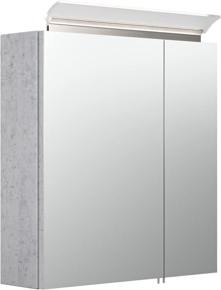 Spiegelschrank 60cm inkl. Design LED-Lampe und Glasböden beton : Beton Bild 1