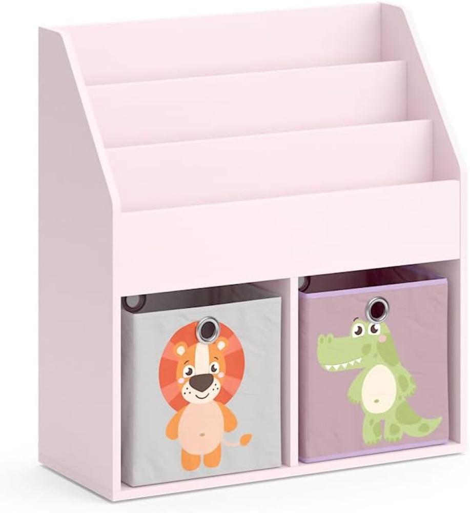 Kinderzimmerregal, Spielzeug-Organizer, Bücherregal für Kinder, mit 9  Aufbewahrungsboxen aus Fleece, Kinderzimmer, Schule, Kindergarten