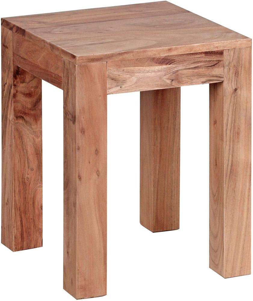 Wohnling Beistelltisch Massiv-Holz 35 x 35 cm Wohnzimmer-Tisch Design braun Bild 1