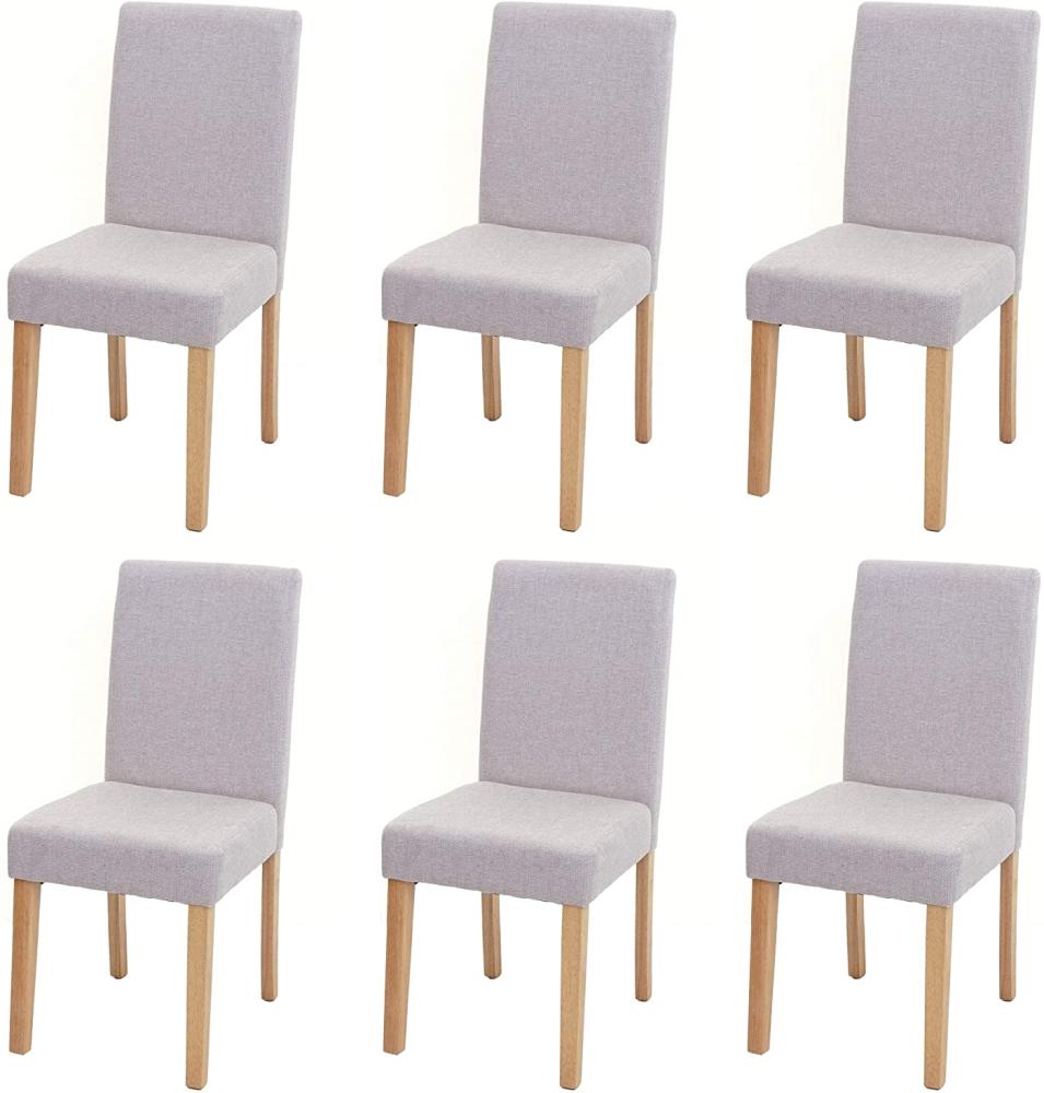 6er-Set Esszimmerstuhl Stuhl Küchenstuhl Littau ~ Textil, creme-beige, helle Beine Bild 1