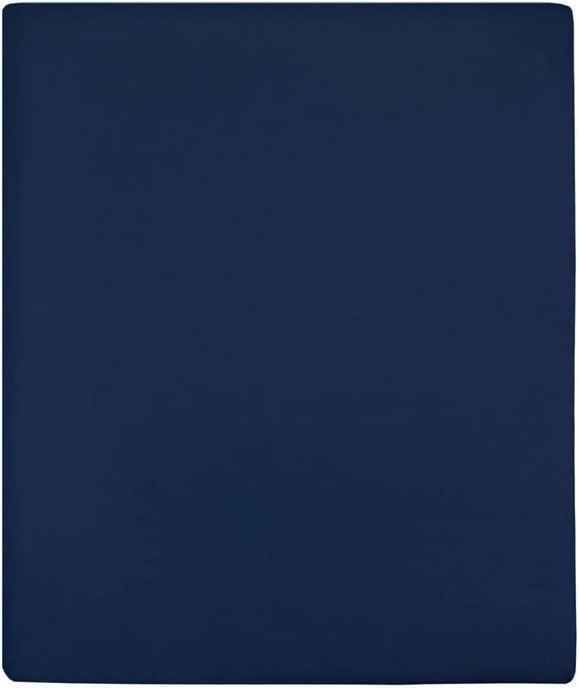 Spannbettlaken Jersey Marineblau 140x200 cm Baumwolle Bild 1