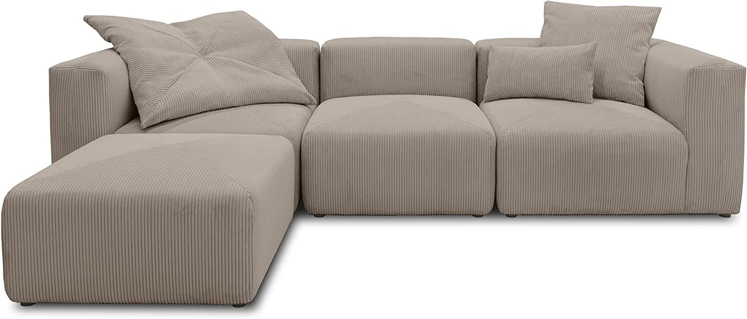DOMO Collection Malia Ecksofa, Modulsofa in L-Form, bestehend aus 4 Modulen, Sofa, Couch, braun, 301 x 193 cm Bild 1