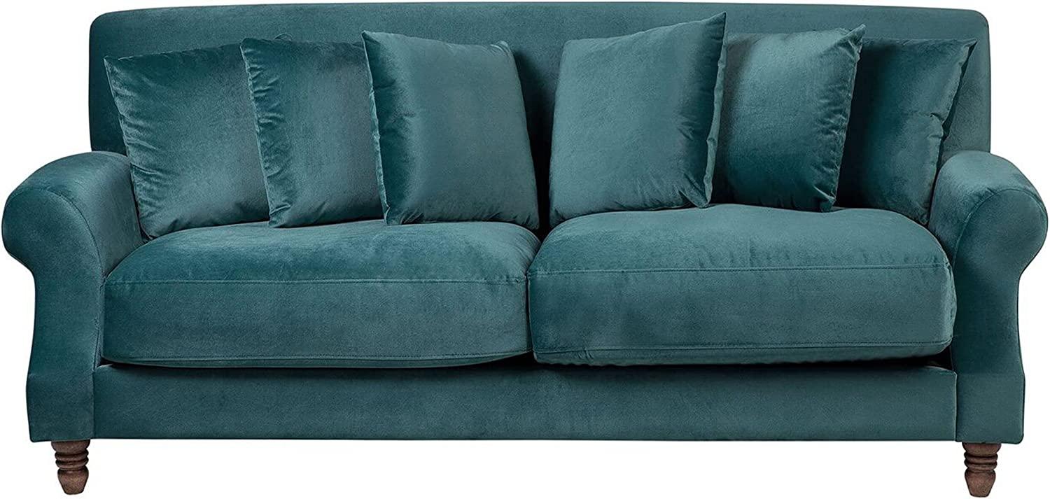 3-Sitzer Sofa Samtstoff blaugrün EIKE Bild 1