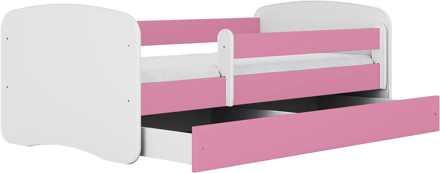 Kocot Kids Einzelbett pink/weiß 80x160 cm inkl. Rausfallschutz, Matratze, Schublade und Lattenrost Bild 1