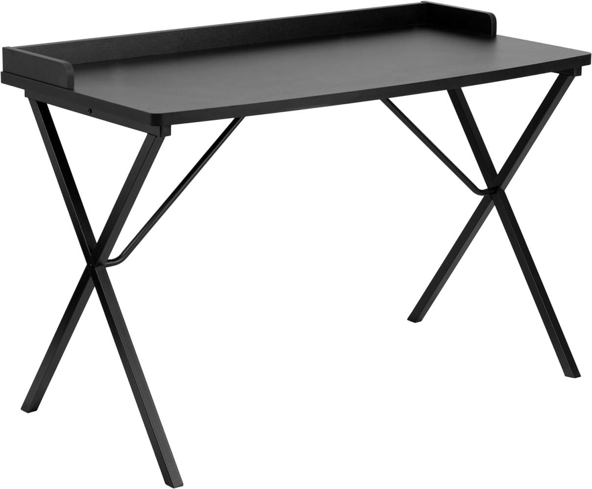 Flash Furniture Computer-Schreibtisch, Stahl, schwarze Laminat-Tischplatte/schwarzes Gestell, 60 x 120 x 80 cm Bild 1