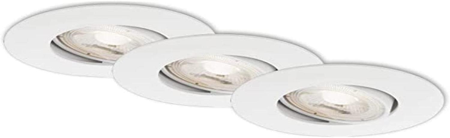 Briloner 3er Set LED Einbauleuchte Nava weiß Ø 9 cm warmweiß dimmbar Bild 1