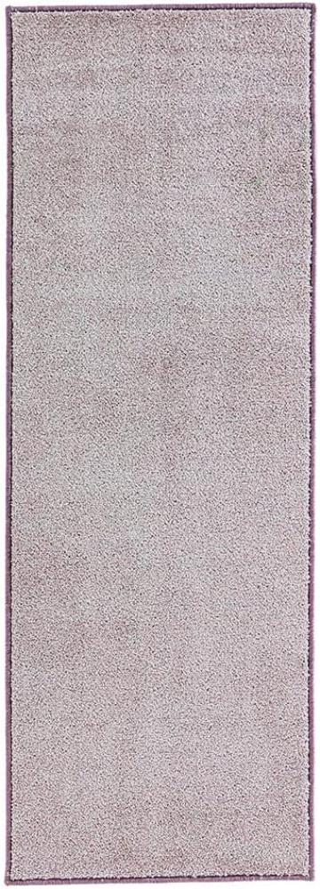 Kurzflor Teppich Pure Uni Flieder-Rosa - 80x200x1,3cm Bild 1
