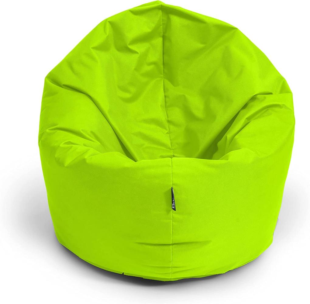 BubiBag Sitzsack für Erwachsene -Indoor Outdoor XL Sitzsäcke, Sitzkissen oder als Gaming Sitzsack, geliefert mit Füllung (125 cm Durchmesser, kiwigrün) Bild 1
