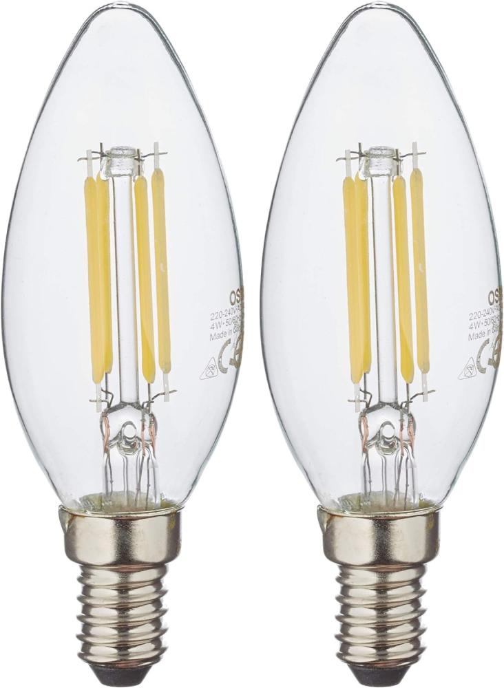 OSRAM Filament LED Lampe mit E14 Sockel, Kerzenform, Kaltweiss, 4000 K, 4 W, Ersatz für 40-W-Glühbirne, LED Retrofit CLASSIC B Bild 1