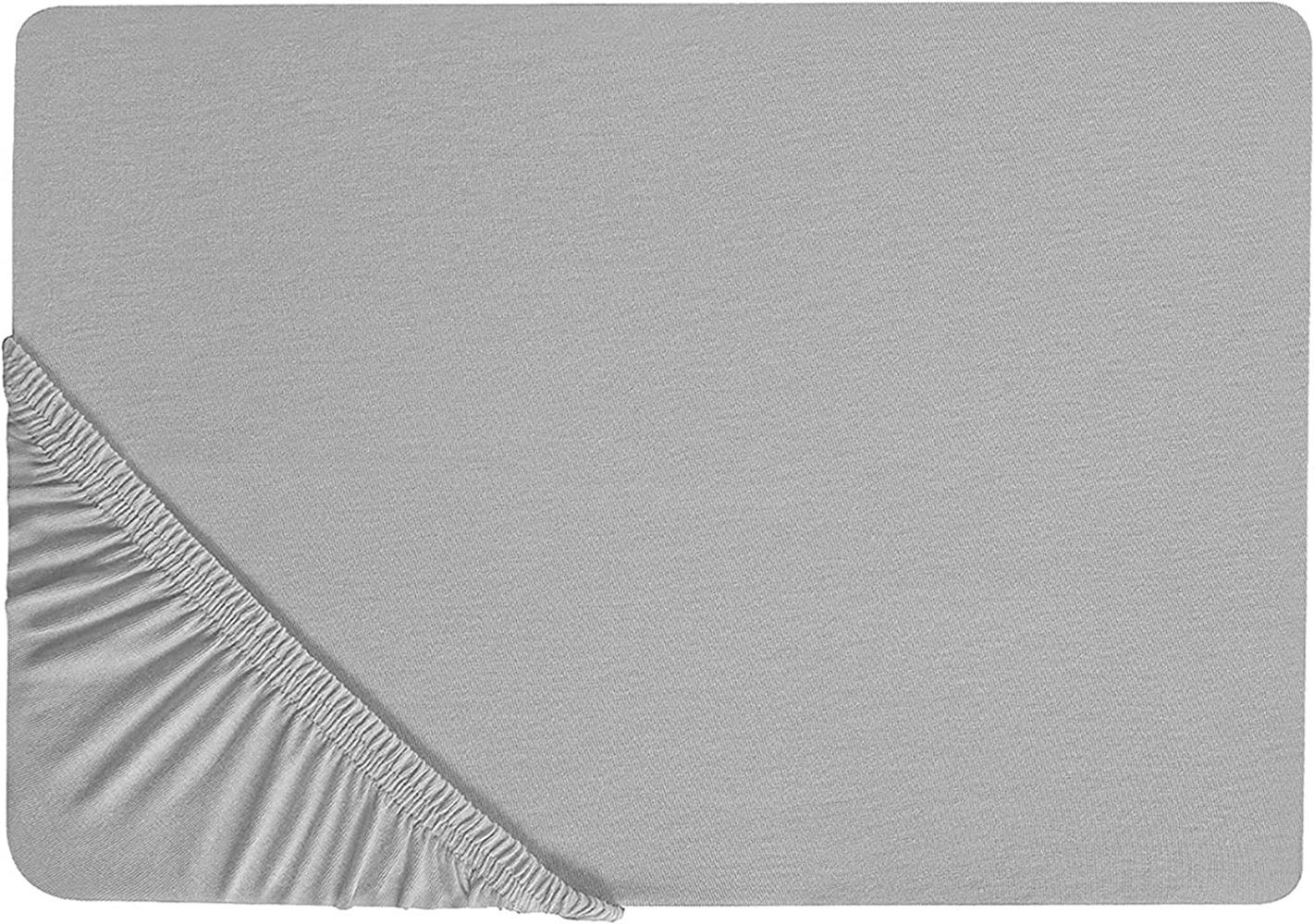 Spannbettlaken hellgrau Baumwolle 200 x 200 cm HOFUF Bild 1