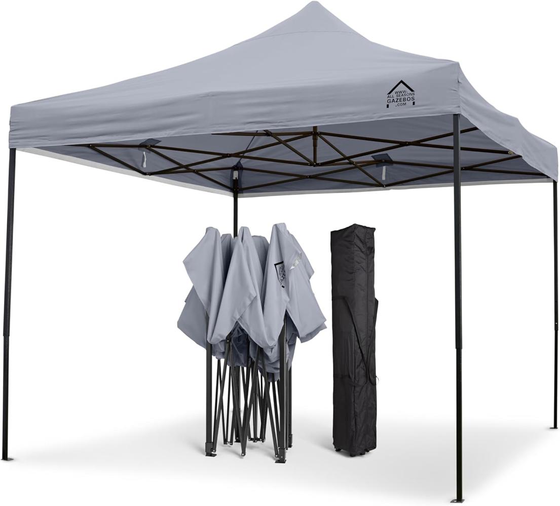 All Seasons Gazebos 3x3m vollständig wasserdichtes Faltpavillon - Metallisch Grau Bild 1