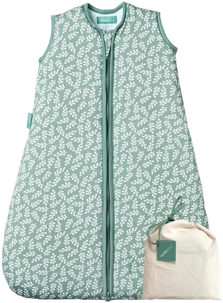 molis&co - Baby Schlafsack ärmellos - Ideal für den Winter - Babyschlafsack tog 2.5 ohne Ärmel - 100% Baumwolle (Oeko-TEX 100), Premium Qualität - Green Garden (85 cm, 6-18 Monate) Bild 1