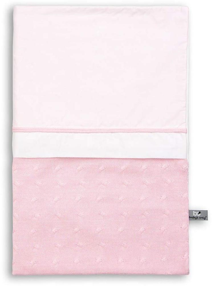 Baby's Only 130921 Kinder Bettwäsche/Bettbezug Zopf Uni gestrickt inklusive Kissenbezug, 100 x 135 cm, rosa Bild 1