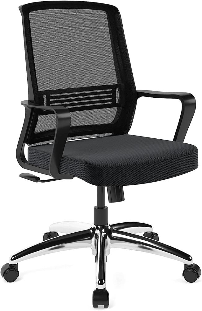 FLEXISPOT OC51 bürostuhl schreibtischstuhl ergonomischer Drehstuhl mit Rollen(schwarz) Bild 1