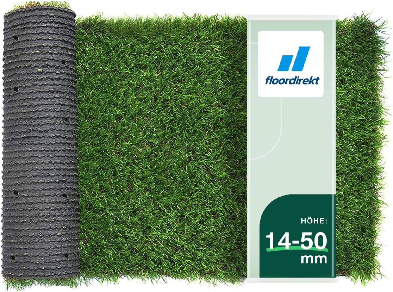 Floordirekt Premium Kunstrasen - Rasenteppich - Rollrasen - Kunststoffrasen - Garten-Rasen - Rasen für Balkon, Terrasse & Garten (Windsor (Höhe: 25mm) 100x600 cm Bild 1
