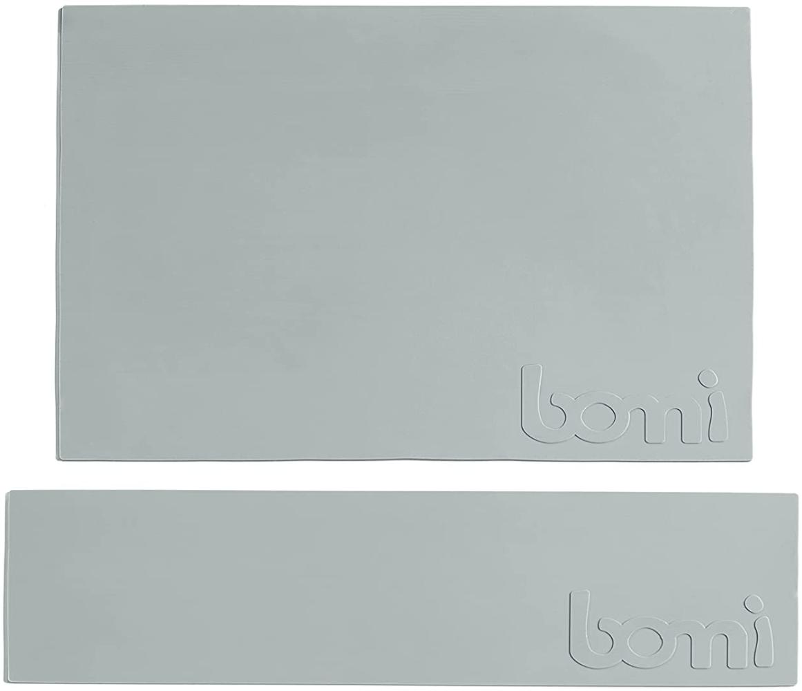 BOMI® 2 x Anti Rutsch Silikon Unterlage für Lernturm | Silikonmatten in Grau für Kinder Schemel | Rutschfeste Unterlage für Kinderhocker Bild 1