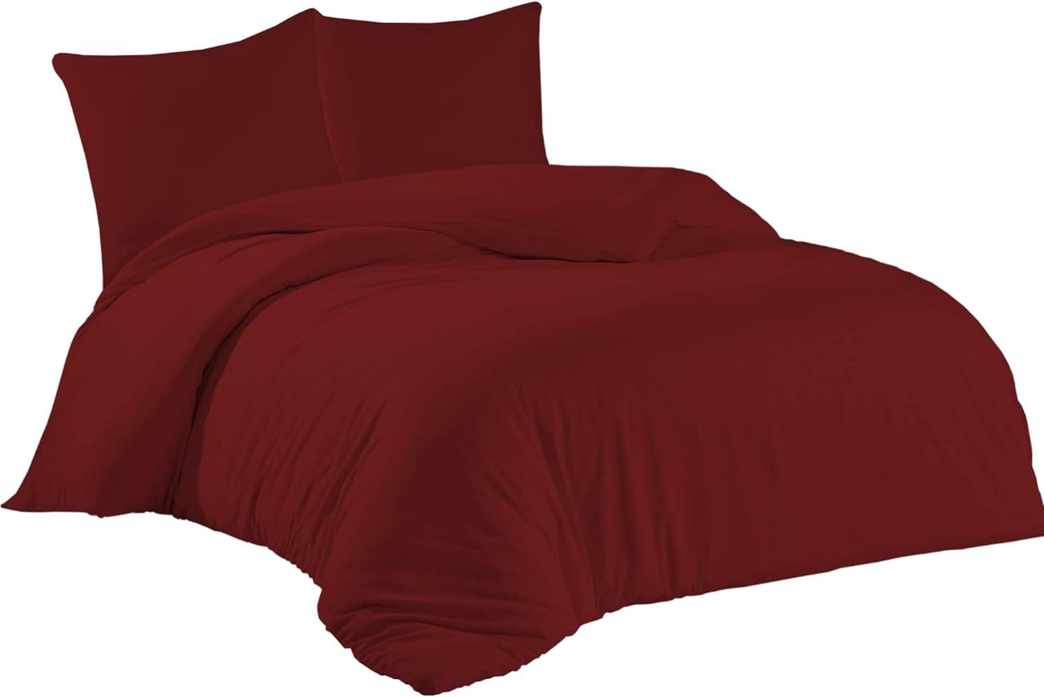 livessa Bettwäsche 200x220 3teilig Baumwolle - Bettwäsche mit Reißverschluss: Bettbezug 200x220 cm + 2er Set Kissenbezug 80x80 cm, Oeko-Tex Zertifiziert, aus%100 Baumwolle Jersey (140 g/qm) Bild 1