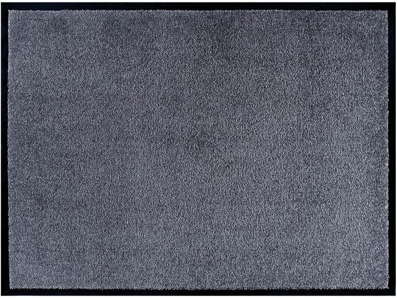Teppich Boss waschbare In- & Outdoor Fußmatte Uni einfarbig - grau - 90x150x0,7cm Bild 1
