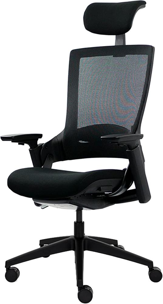 Ergotopia 'NextBack' ergonomischer Bürostuhl gegen Rückenschmerzen, integrierte Lordosenstütze, Kopfstütze, schwarz Bild 1