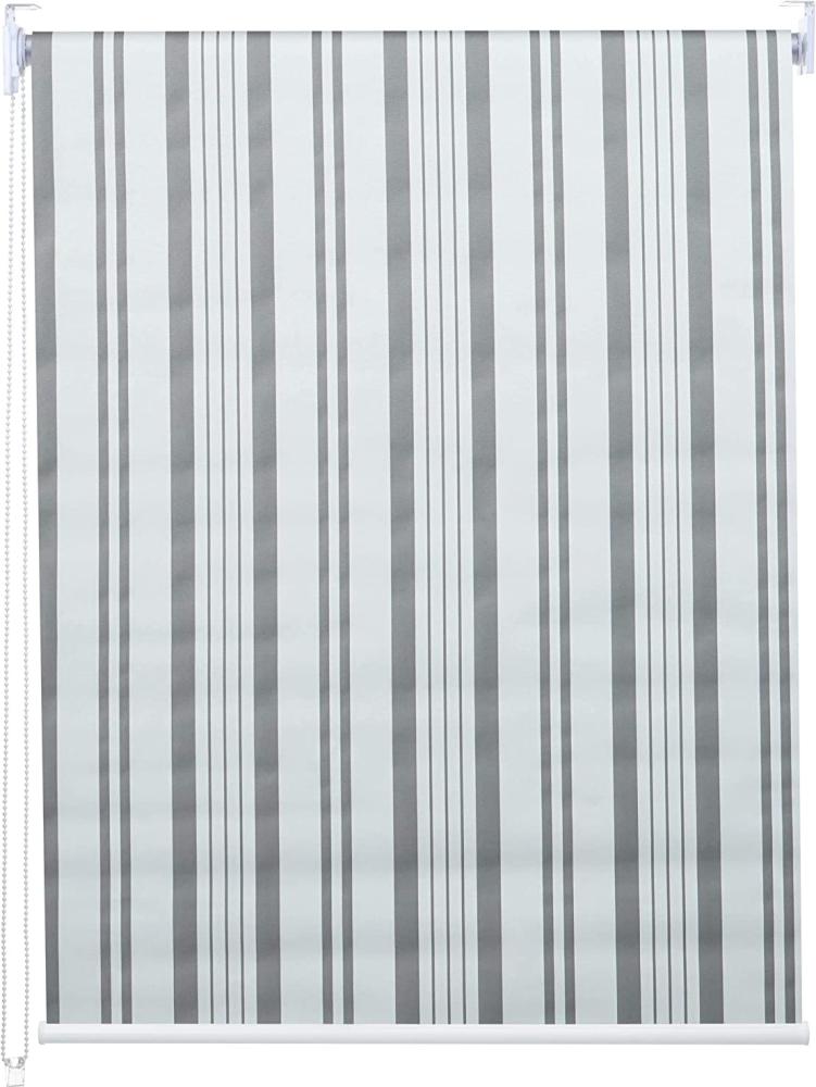 Rollo HWC-D52, Fensterrollo Seitenzugrollo Jalousie, 70x160cm Sonnenschutz Verdunkelung blickdicht ~ grau/weiß Bild 1