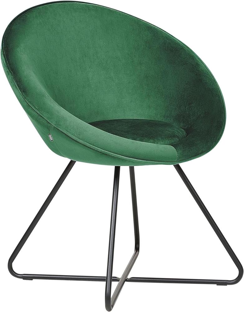 Sessel Samtstoff smaragdgrün schwarz rund FLOBY II Bild 1