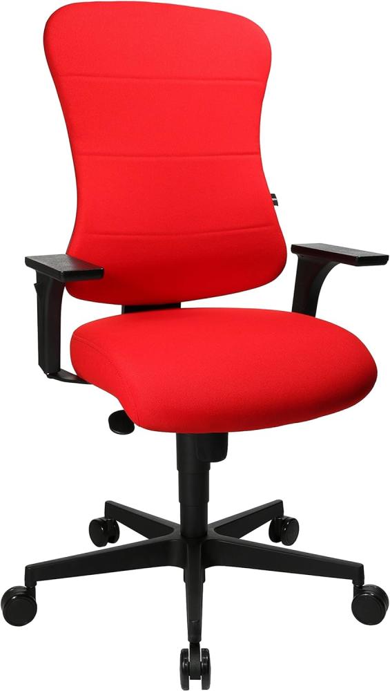 Topstar Art Comfort mit Federkernkissen und inkl. höhenverstellbare Armlehnen, Bürostuhl, Stoff, rot Bild 1