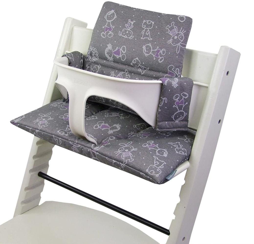 BAMBINIWELT Sitzkissen, kompatibel mit Stokke 'Tripp Trapp' Hochstuhl, Grau (Figuren) Bild 1
