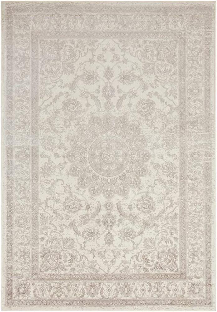 Orientalischer Samt Teppich Täbris - 160x230x0,3cm - creme, antrazit Bild 1