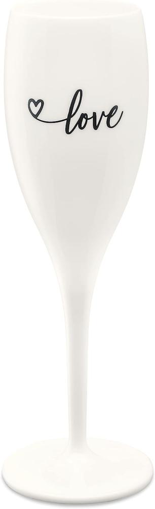 Koziol Cheers No. 1 Love 2. 0 Superglas mit Druck, Sektglas, Champagnerglas, Trinkglas, Glas, Cotton White, 100 ml, 3439525 Bild 1