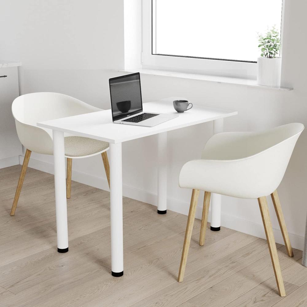 60x50 | Esszimmertisch - Esstisch - Tisch mit weißen Beinen - Küchentisch - Bürotisch | Weiss Bild 1