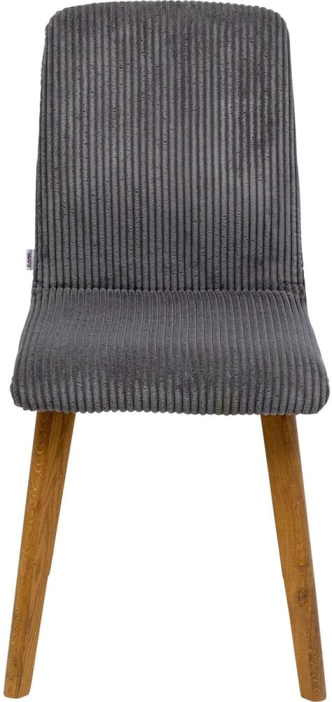 Kare Design Stuhl Lara Cord, Grau, Esszimmerstuhl, mit Cordbezug, mit Beinen aus massivem Eichenholz, 92x44x45cm (H/B/T) Bild 1