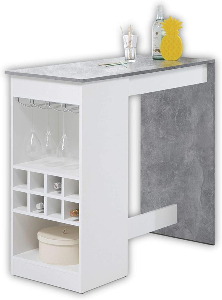 'COLADA' Bartisch, weiß grau Beton Regal Bild 1