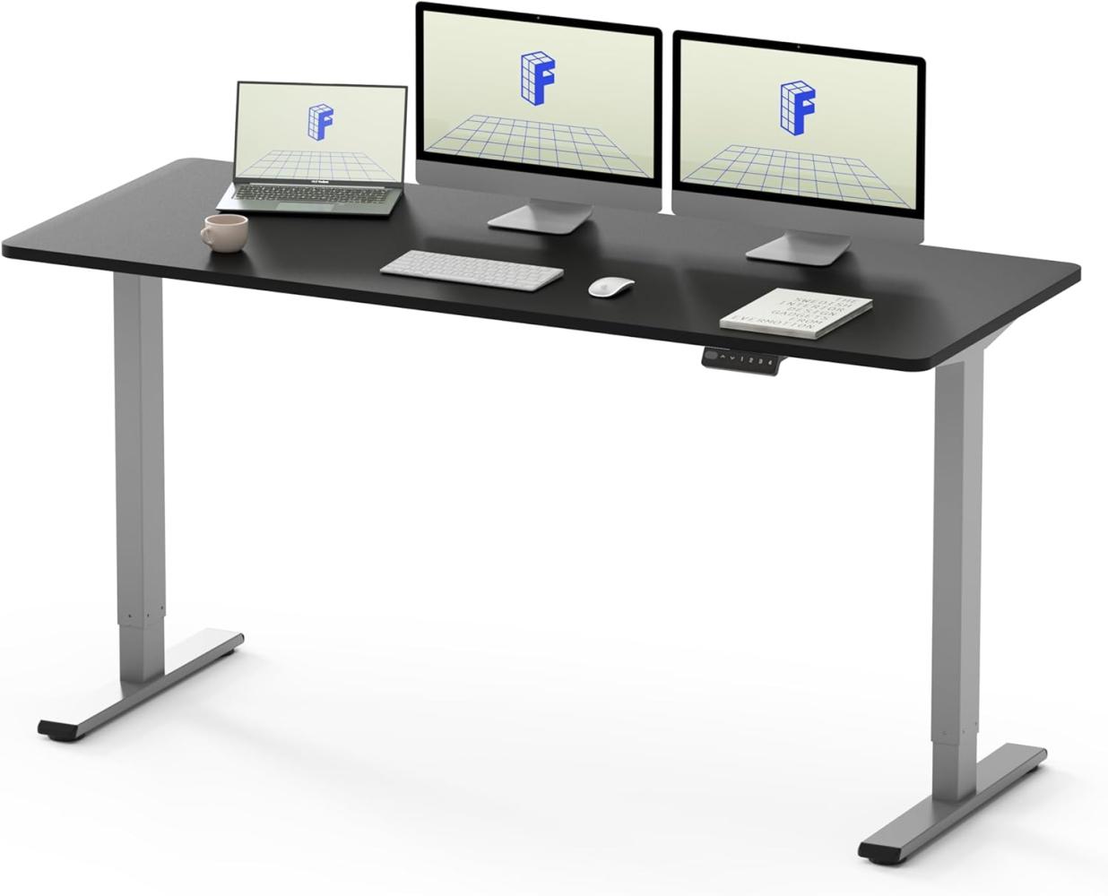 Flexispot EF1 160x80 Elektrisch Höhenverstellbarer Schreibtisch mit Tischplatte 2-Fach-Teleskop, Sitz- & Stehpult mit Memory-Steuerung Bild 1