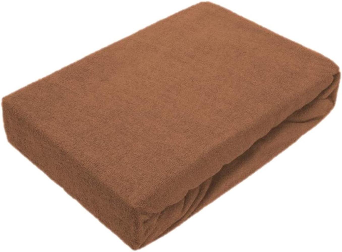 Frottee Spannbettlaken Premium Marke 200 x 220 cm Nougat Bild 1