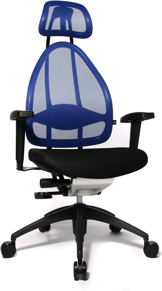Topstar Open Art 2010 ergonomischer Bürostuhl, Schreibtischstuhl, inkl. höhenverstellbare Armlehnen, Rückenlehne und Kopfstütze, Stoff blau Bild 1