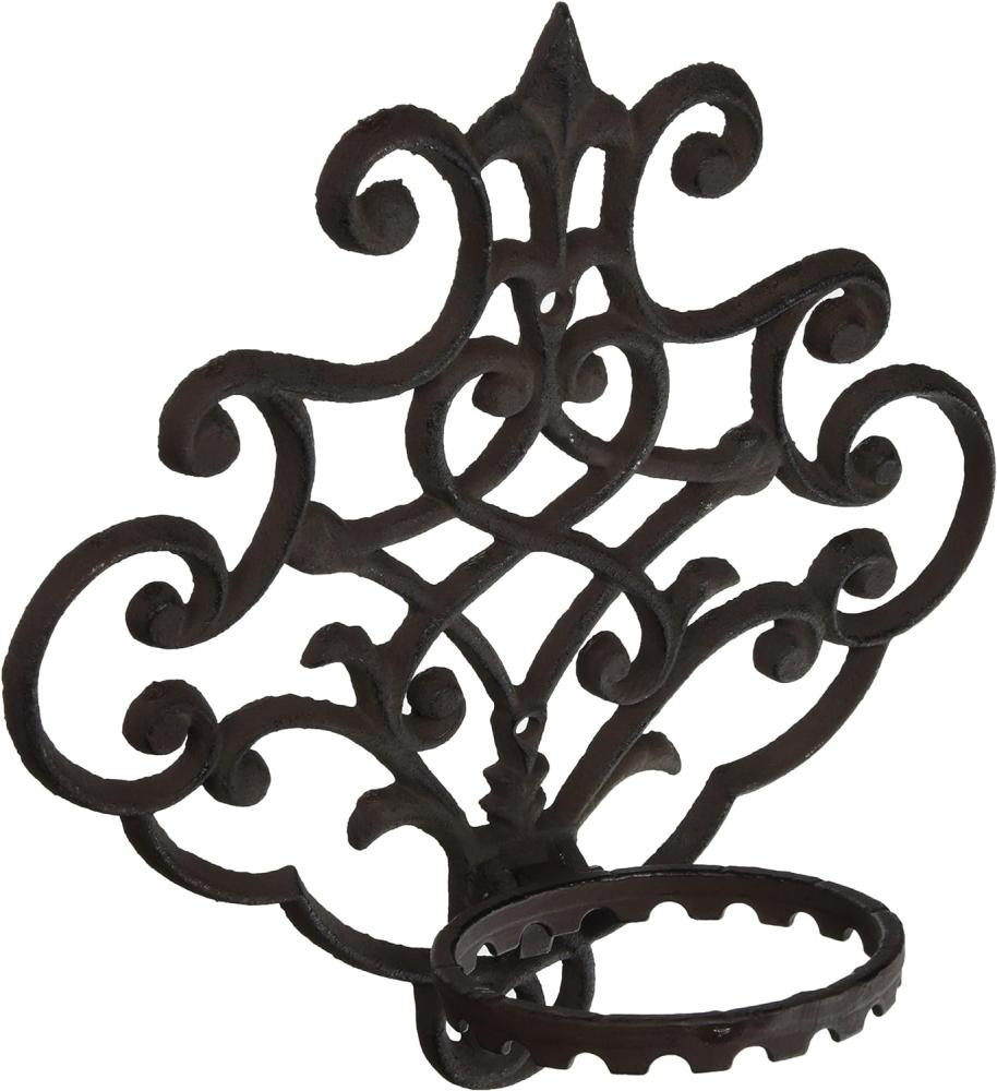 Esschert Design Blumentopfhalter, Wandhalterung, rund, ca. 30 cm x 17 cm x 32 cm Bild 1