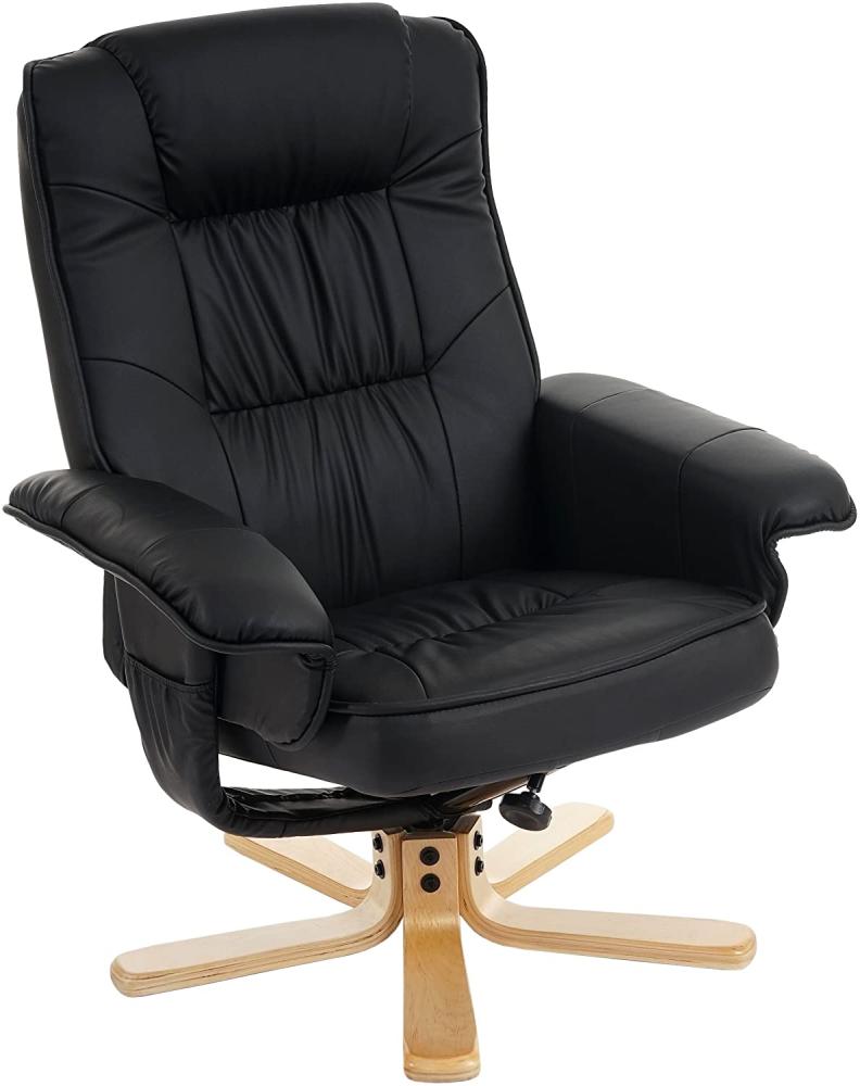 Relaxsessel Fernsehsessel Sessel ohne Hocker M56 Kunstleder ~ schwarz Bild 1
