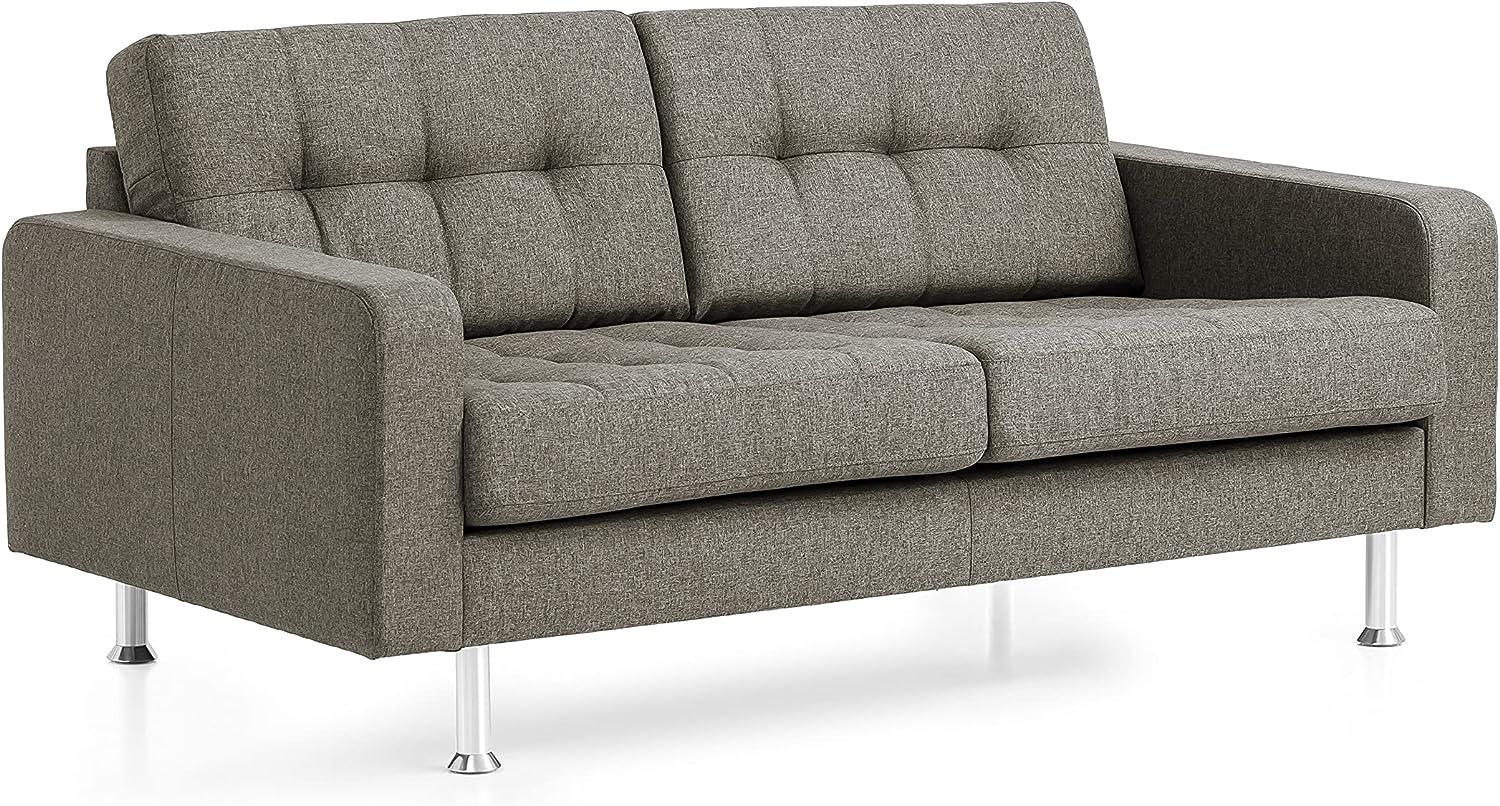 Traumnacht Sofa Laval, 2-Sitzer Couch mit Stoffbezug und Metallfüßen, hellbraun, 166 x 92 x 65 cm Bild 1