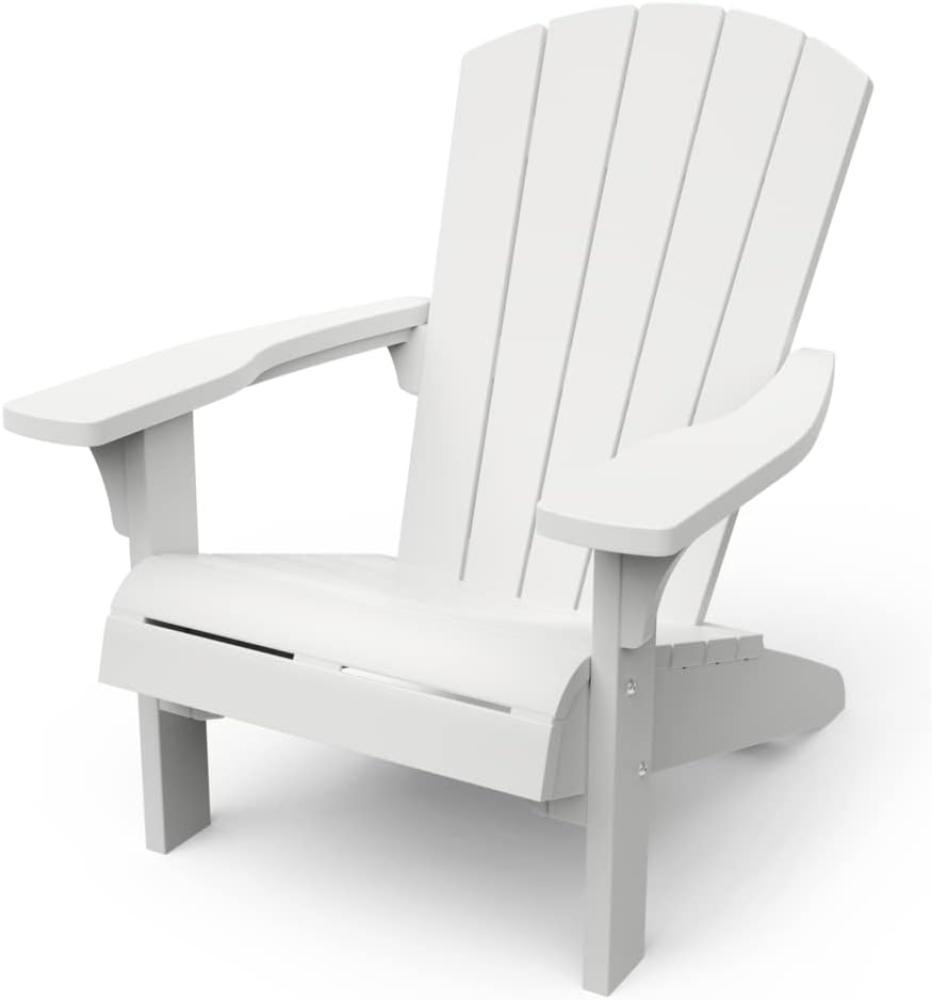 "Allibert by Keter" Troy Adirondack Chair, Outdoor Gartenstuhl aus Kunststoff, weiß, wetterfest, amerikanischer Design-Klassiker, für Garten, Terrasse und Balkon, 93 x 81 x 96,5 cm Bild 1