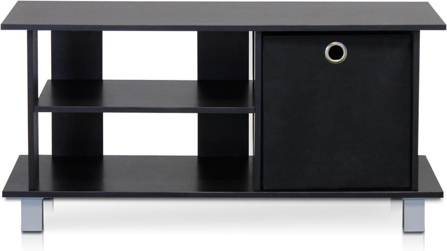Furinno Simplistic TV-Schrank mit Schublade, holz, Espresso/Schwarz, 32. 51 x 80 x 38. 35 cm Bild 1