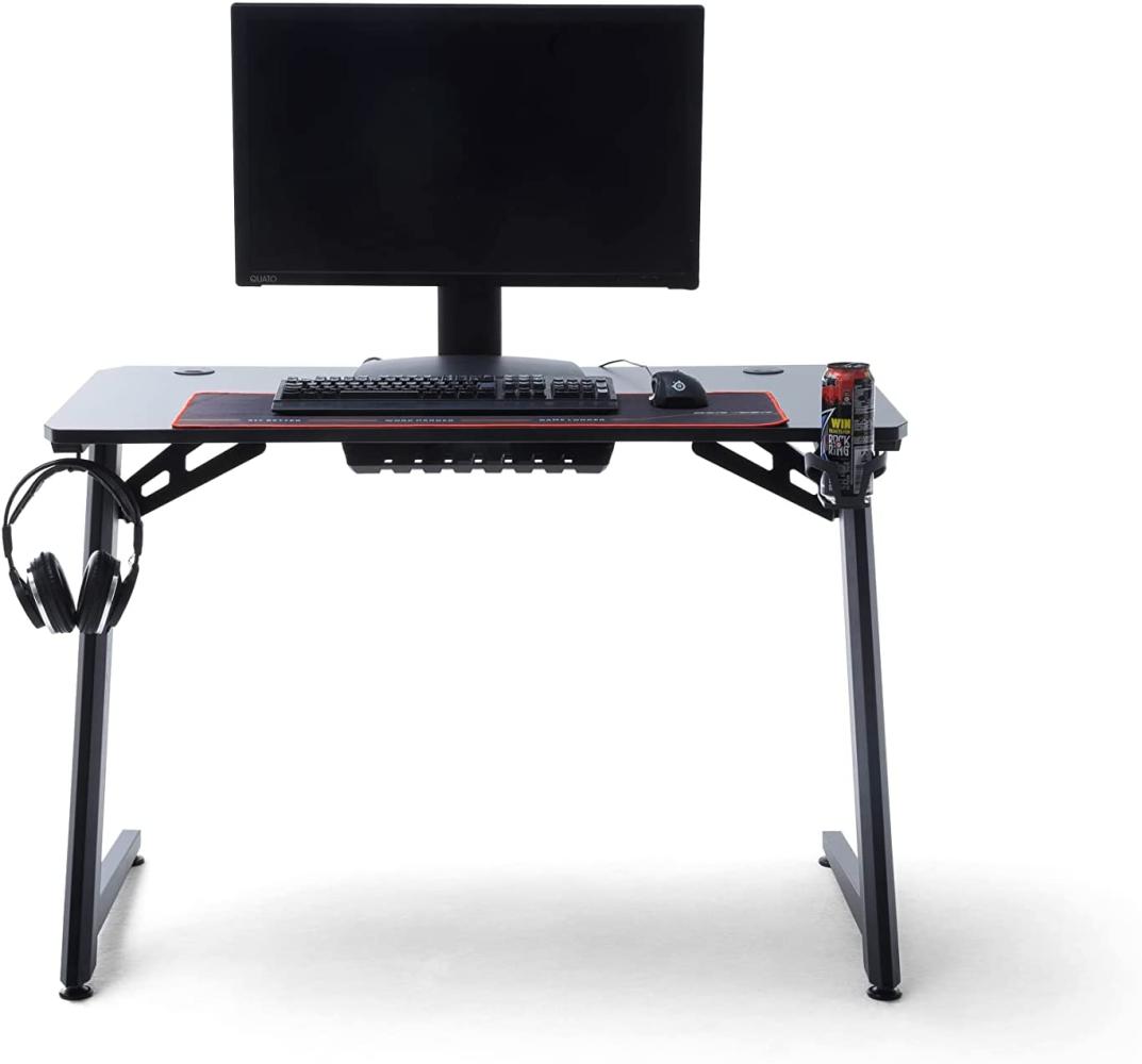 Robas Lund Gaming Tisch DX Racer 5 Gaming Desk Schwarz Carbonlook, BxHxT 111x75x60 cm Bild 1