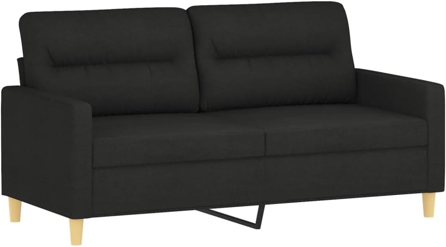 vidaXL 2-Sitzer-Sofa Schwarz 140 cm Stoff Bild 1