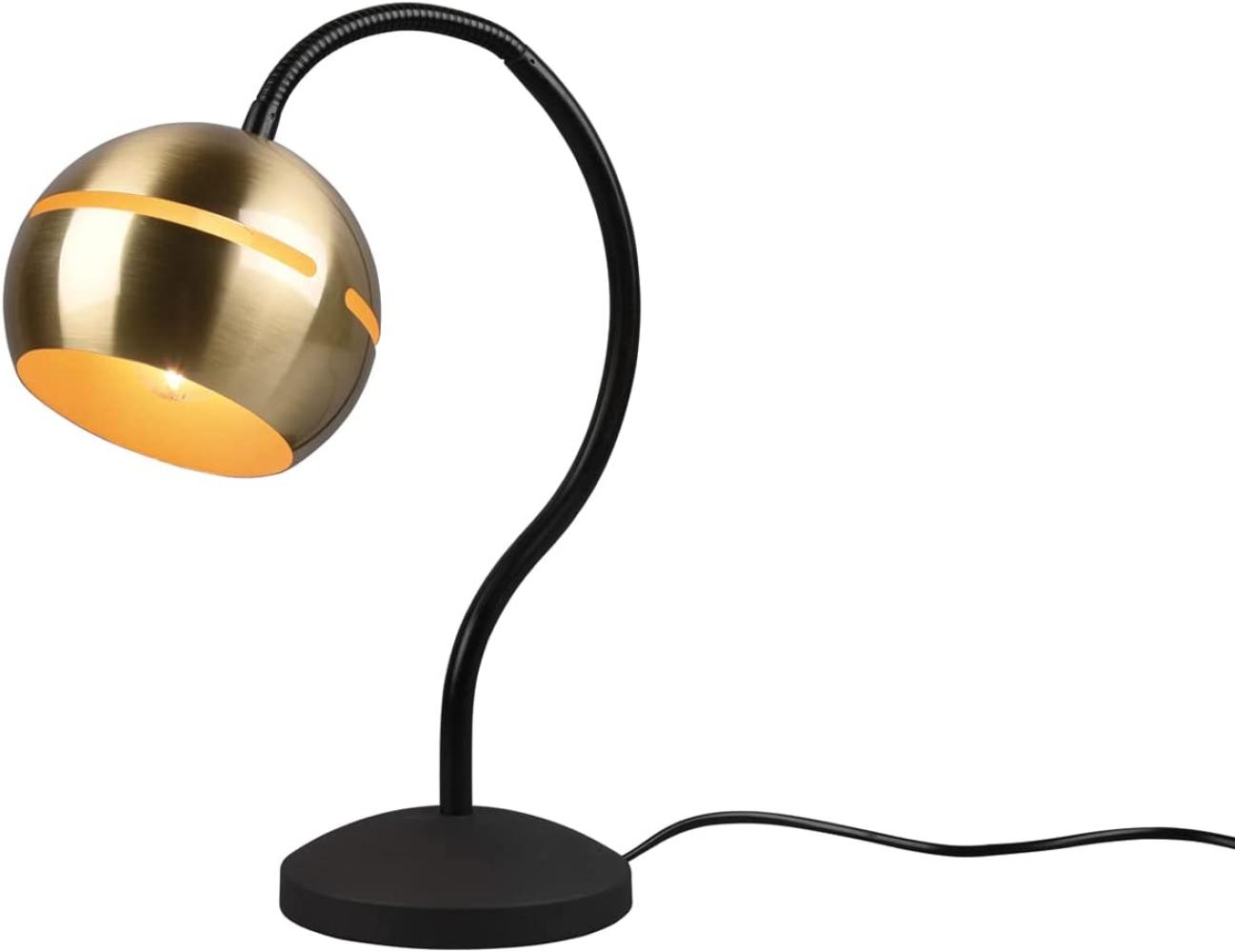 Große LED Tischleuchte mit Flexarm und touch Dimmer, Schwarz-Gold Bild 1