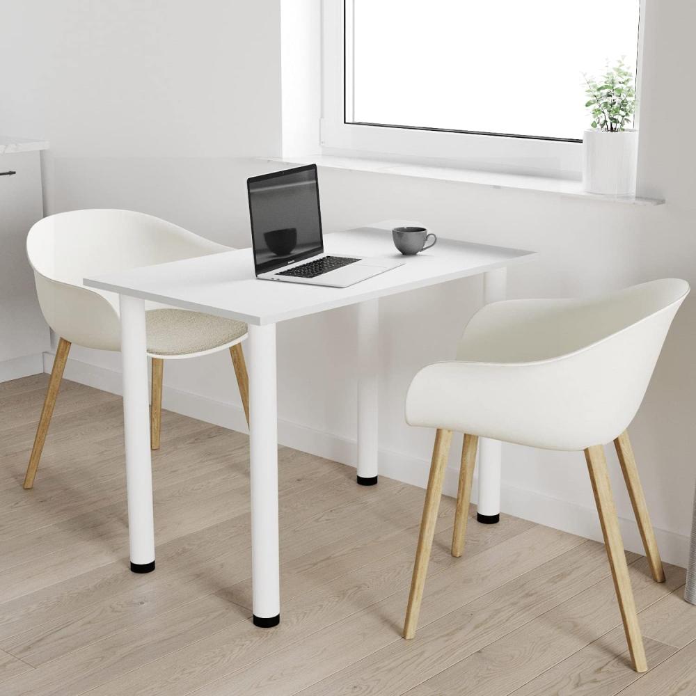 70x40 | Esszimmertisch - Esstisch - Tisch mit weißen Beinen - Küchentisch - Bürotisch | HELLGRAU Bild 1