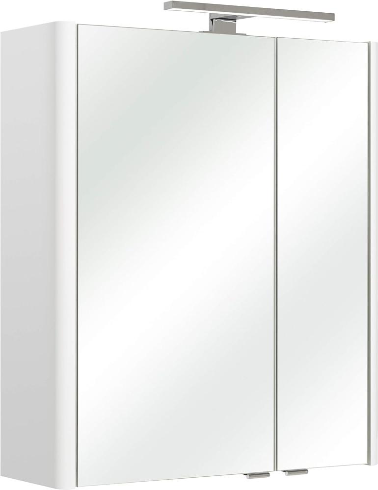 Pelipal Badezimmer-Spiegelschrank Quickset 359 in Weiß Hochglanz mit LED-Beleuchtung, 60 cm breit | Badschrank mit Spiegel, 2 Türen und 2 Einlegeböden Bild 1