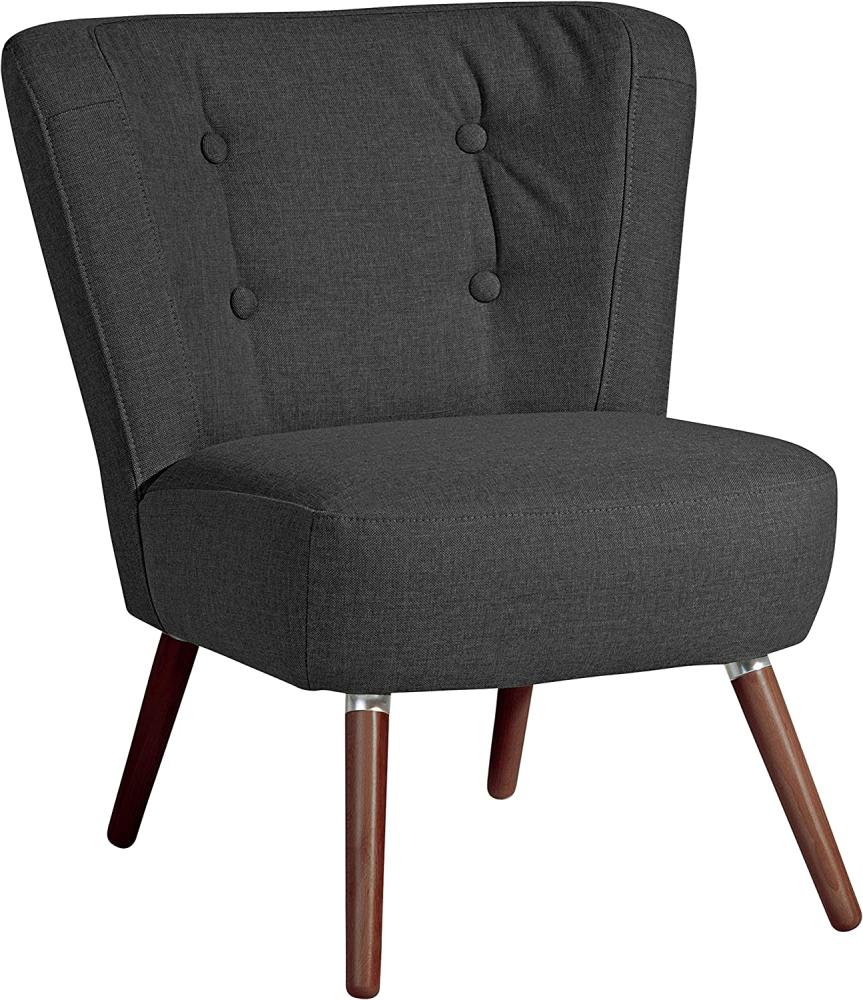 Neele Sessel Flachgewebe Leinenoptik Schwarz Buche Nussbaumfarben Bild 1