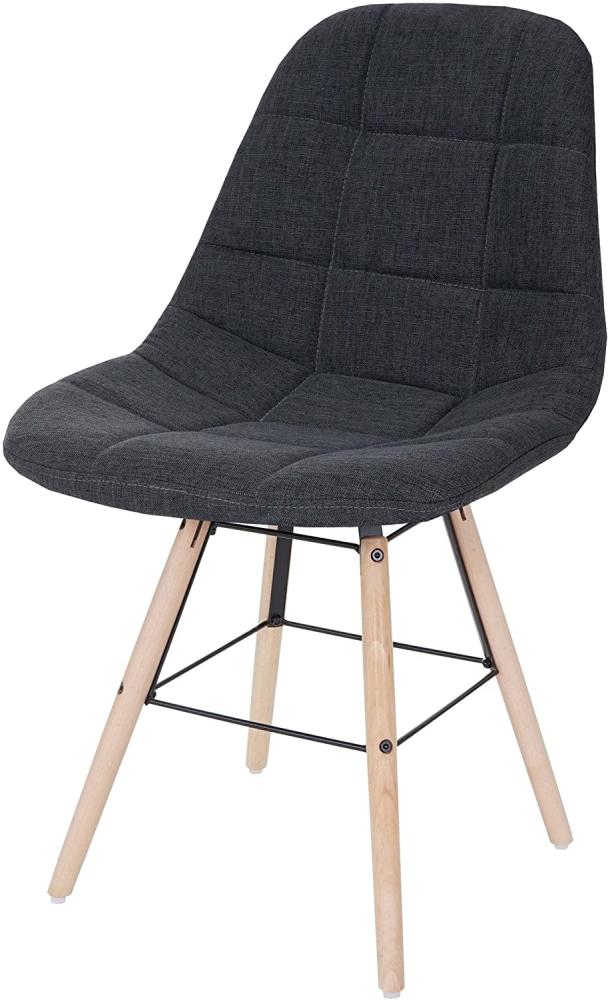 Esszimmerstuhl HWC-A60 II, Stuhl Küchenstuhl, Retro 50er Jahre Design ~ Stoff/Textil dunkelgrau Bild 1