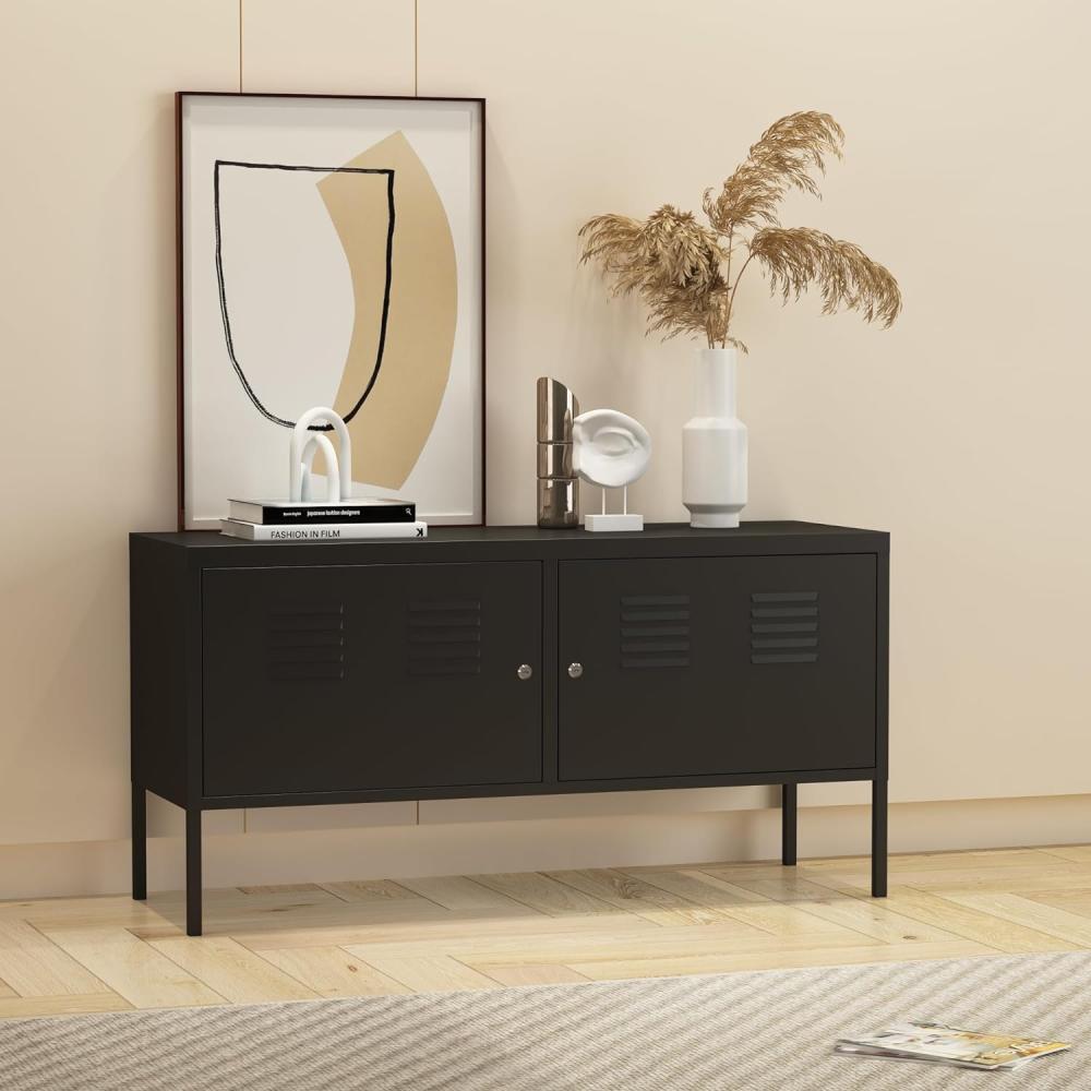 Sideboard Pyhtää 118x40x60cm Stahl Schwarz [en. casa] Bild 1